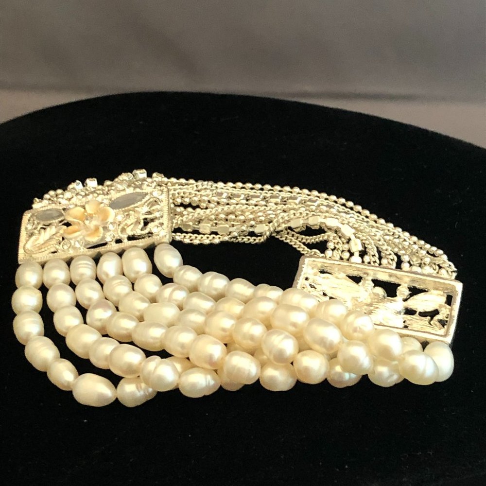 Freshwater cultured pearl bracelet - Picture 5 of 5